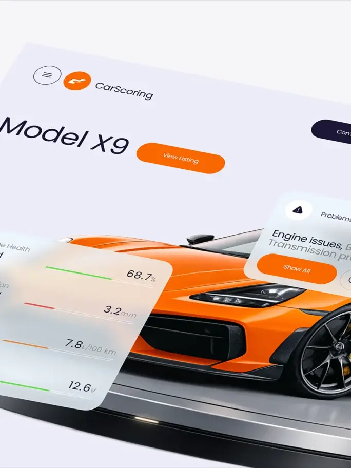 CarScoring — brand identity and app UI