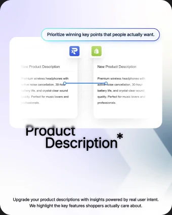 Product copy rewritten with user intent