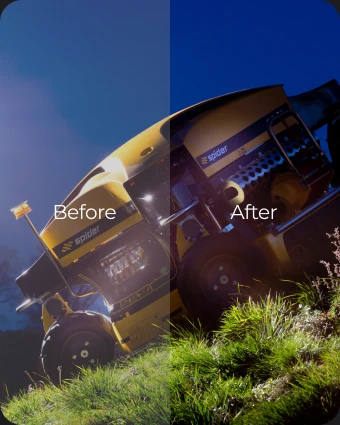 Spider before and after grade