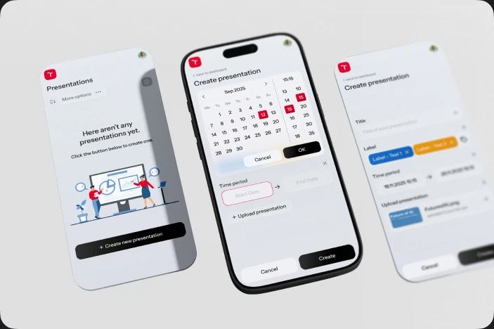 VUT Slides — create-presentation flow