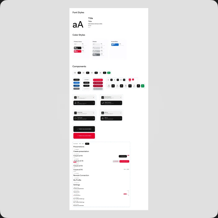 VUT Slides — design system: type, colour and components