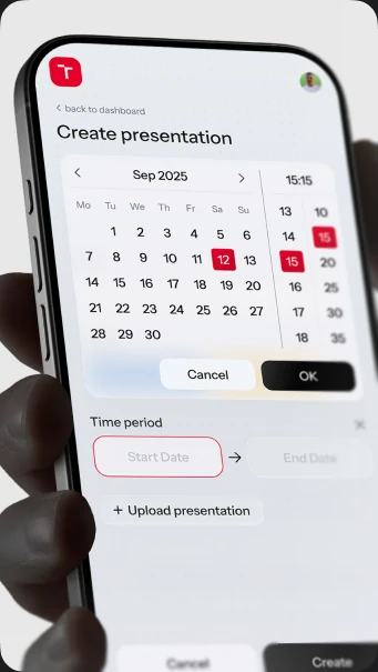 VUT Slides — date and time picker